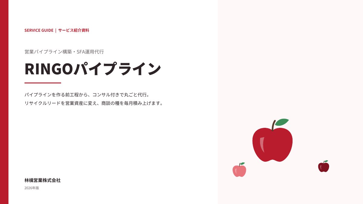 RINGOパイプライン サービス資料の表紙